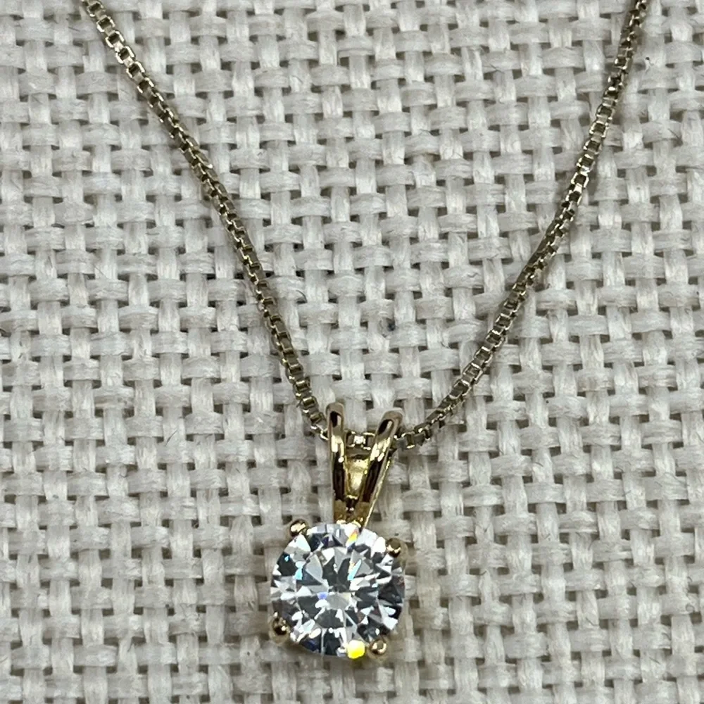 Vintage 925 Italy Sterling Silver Necklace w/ CZ Pendant – 18” - Picture 4 of 17